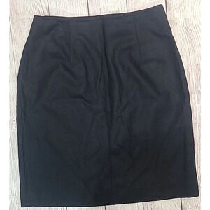 Vintage Emily John Meyer of Norwich Wool Skirt Women's 12 Black Lined Career